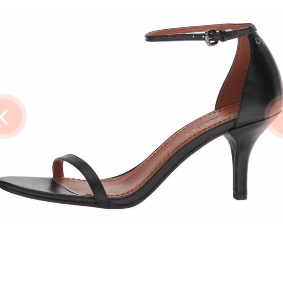 Coach Shoes - Coach Black Leather Strappy Sandal Heels